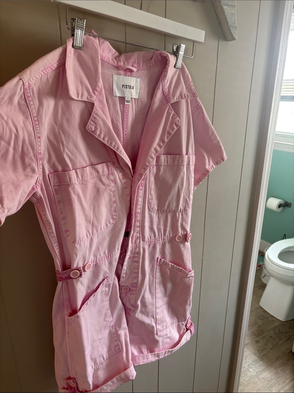 pistola Light Pink Short-Sleeve Utility Jacket